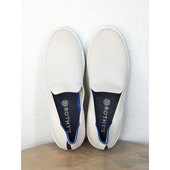 Rothys The Original Slip On Flat Sneakers Wms Size 10.5 Sand Fabric Casual - Picture 3 of 12